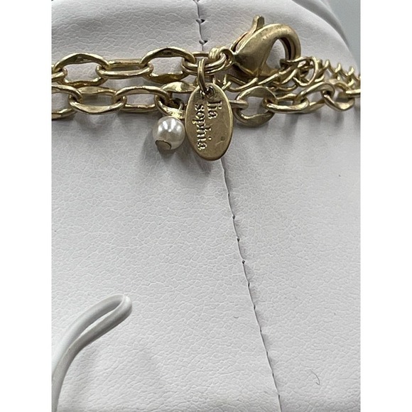 Lia Sophia "Joyous" Gold Tone Crystals Glass Pearls Resin Beads Necklace - Picture 9 of 12